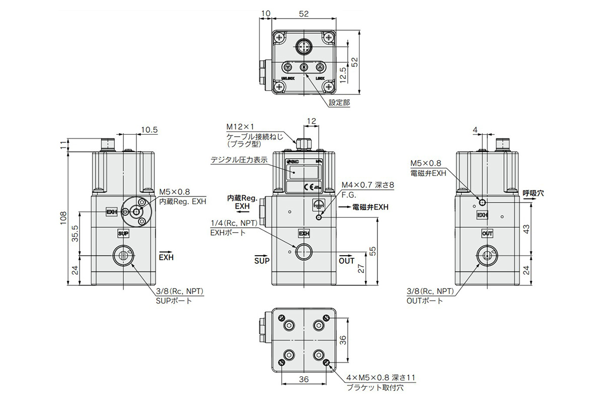 ITVX2000 Series dimensional drawing