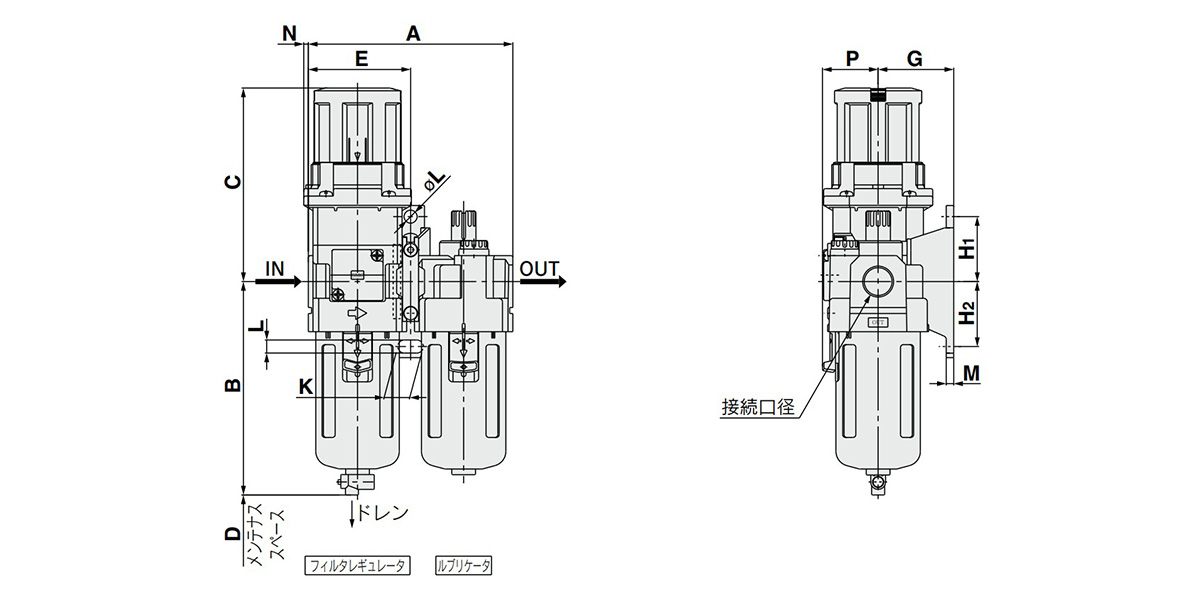 ACG30A, ACG40A dimensional drawing