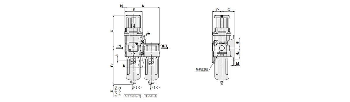 ACG30D, ACG40D dimensional drawing