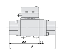 3-color display, digital flow switch for water, PF3W series, integrated display type / with temperature sensor: PF3W704/720/740/711/721-□-□T drawing