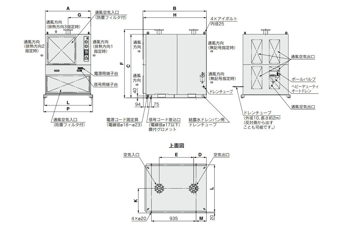 Structure and dimensional drawing: IDF125FS/150FS