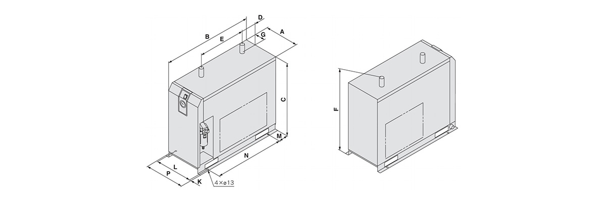 Dimensional drawing: IDFA22E/IDFA37E