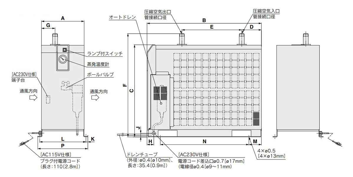 IDFB22E/IDFB37E dimensional drawing