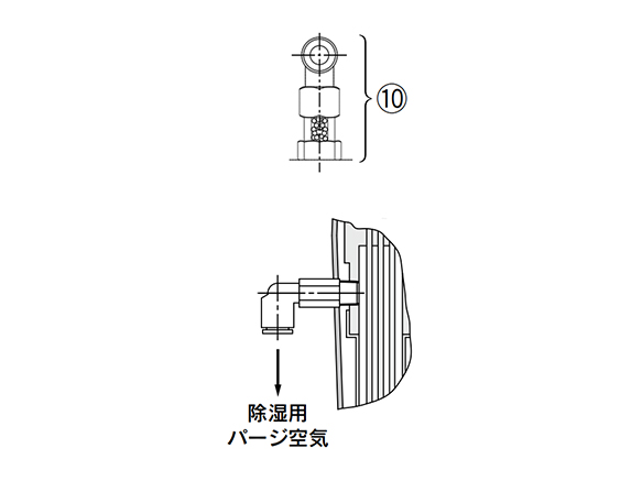 Semi-standard specifications, with fitting for purge air discharge (Semi-standard: P)