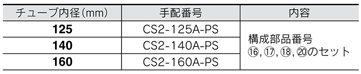 Air Cylinder CS2 Series seal set CS2 type replacement parts / seal set standard table