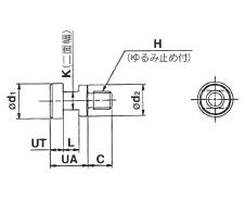 Drawing of joint for Simple Joint Dedicated to Thin Cylinder, CQ2 Series