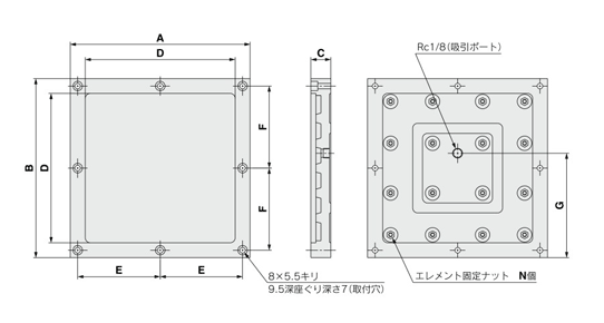 Drawing 4 of vacuum plate SP series