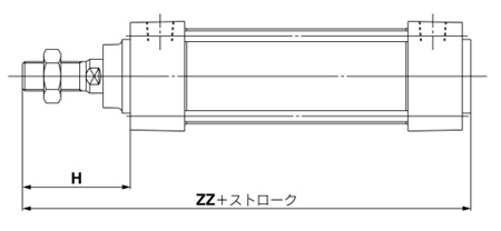 Improved water resistance, air cylinder, standard type, double acting / single rod, MB series, drawing