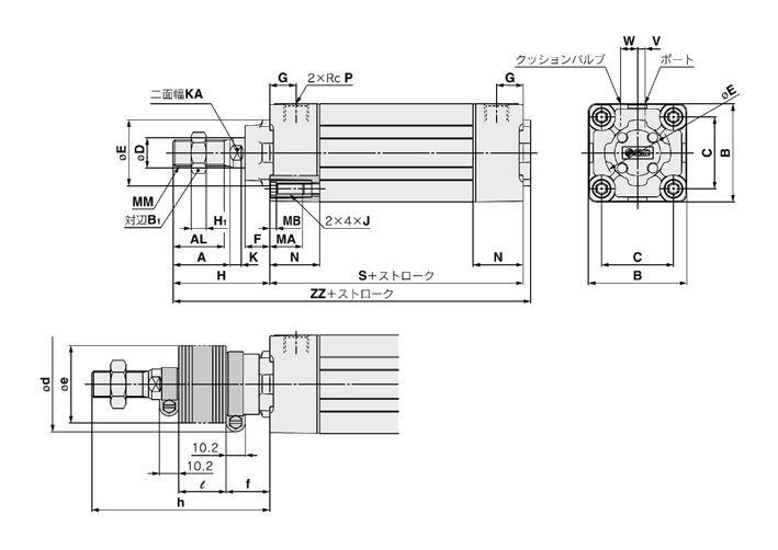 2-color display type, digital flow switch, PF2M7 series, drawing 2