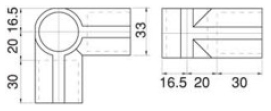 Plastic Joint for Pipe Frame PJ-004B, drawing