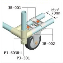 Mounting Bracket of Caster for Pipe Frame JB-001 Series, usage example 02