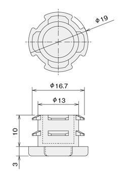 Inner Cap S / Conductive Inner Cap S drawing