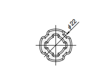 End Cover S dimensional drawing (For Green Frame S)