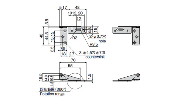 B-1057-5 dimensional drawing