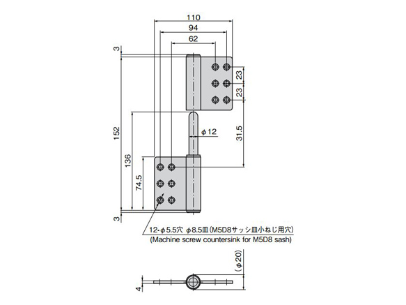 B-1519 series dimensional drawing