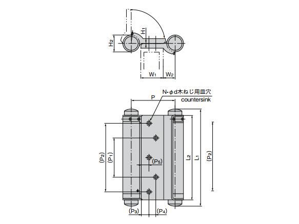 B-1118 dimensional drawing (for both-side open type)