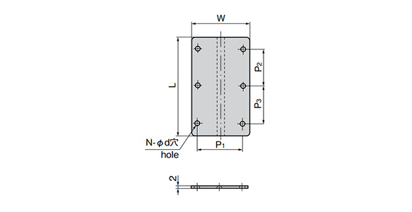 BP-105 series dimensional drawing