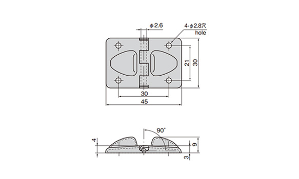 B-51 dimensional drawing Door height × Door width; 300 × 100 mm, Door mass; 3.6 kg