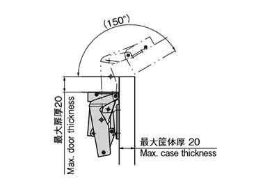 Reference mounting example (Maximum frame thickness of 20)