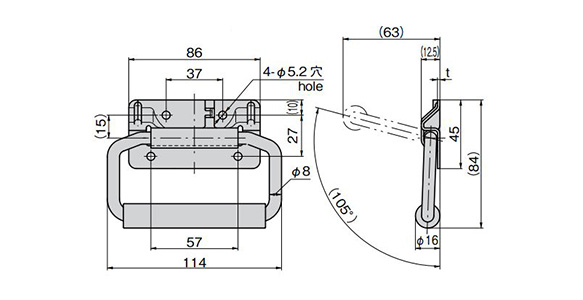 A-1175-13 (SUS) dimensional drawing