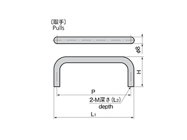 Handle dimensional drawing