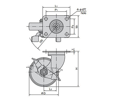 Pressed Stainless Steel Swivel Caster (With Stopper) K-1304GS: Related images