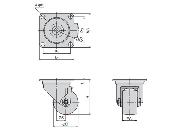 K-611J series dimensional drawing