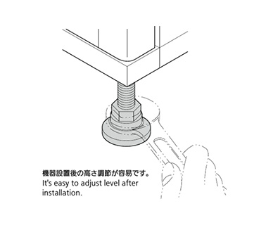 Easy height adjustment after installation