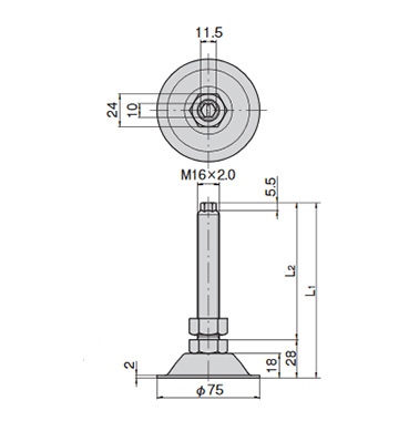 KC-275-A-HEX-7 dimensional drawing