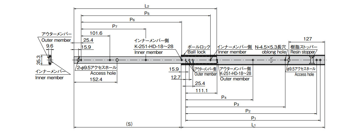 Slide Rail With Hold Mechanism K-251-HD: related images