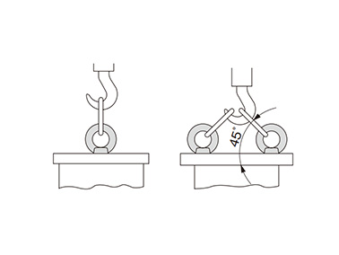 B-1131 example of application (vertical suspending, 45° suspending)