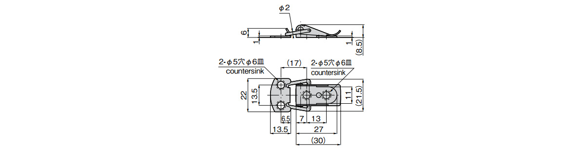 C-23-1-BRASS, C-23-1-IRON dimensional drawing