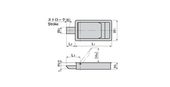 Flush Latch Lock dimensional drawing A