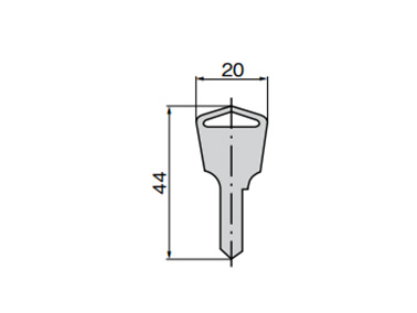 Key No. 205 dimensional drawing