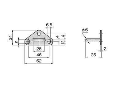 Bracket dimensional drawing