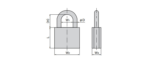 Padlock dimensional drawing