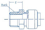 TF Tech Touch male threaded adapter drawing