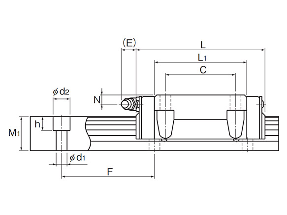 Drawing 2 of HSR-B type and HSR-LB type