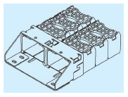 Silveyer, cable storage openable cover type, KSH-L type, HD type parallel plane mounting bracket external appearance drawing