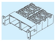 Silveyer, cable storage openable cover type, KSH-L type, TD type parallel flange mounting bracket external appearance drawing